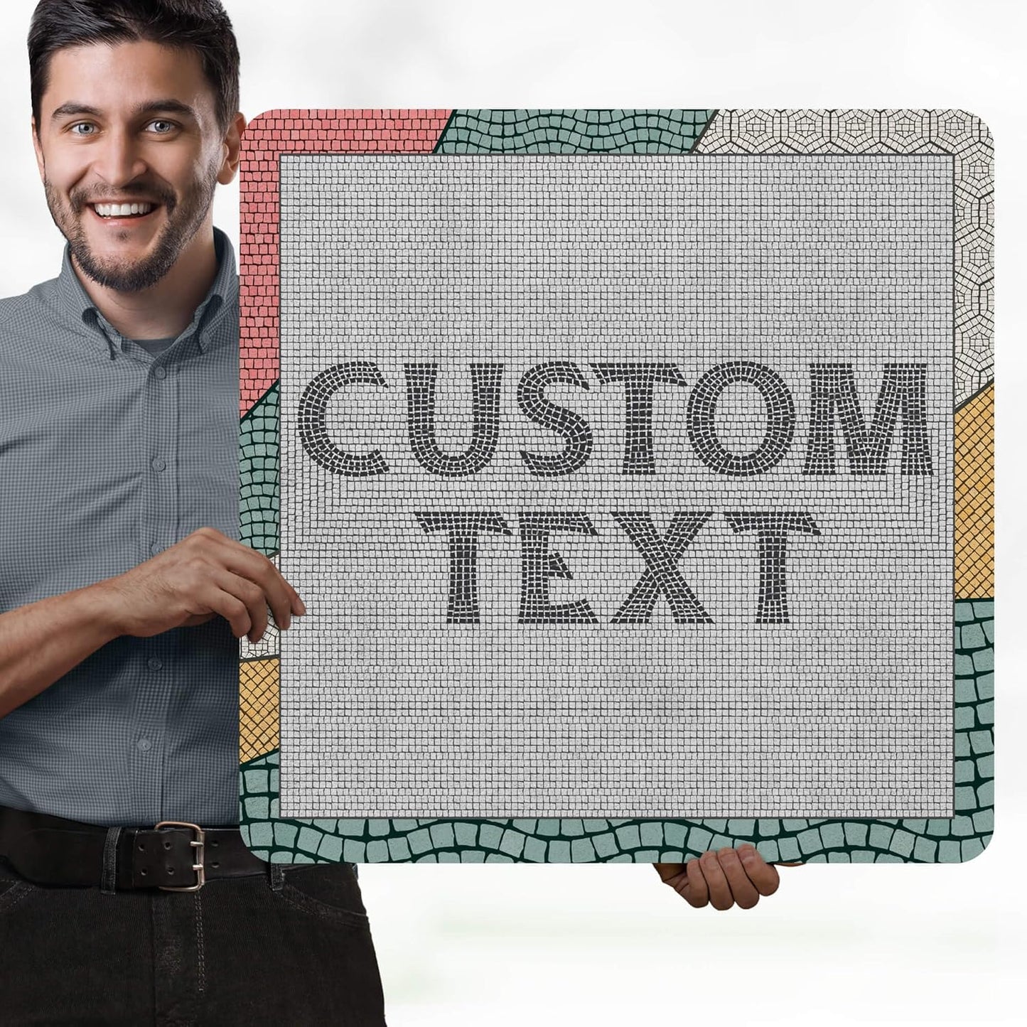Custom Sign, Custom Street Sign, 11 Font Colors, 13 Font Styles, 4 Hole Options, 22 Sizes, 24x24 Inches, Rust Free DiBound, Fade Resistant, Made in USA by My Sign Center (Fauxsaic 2)