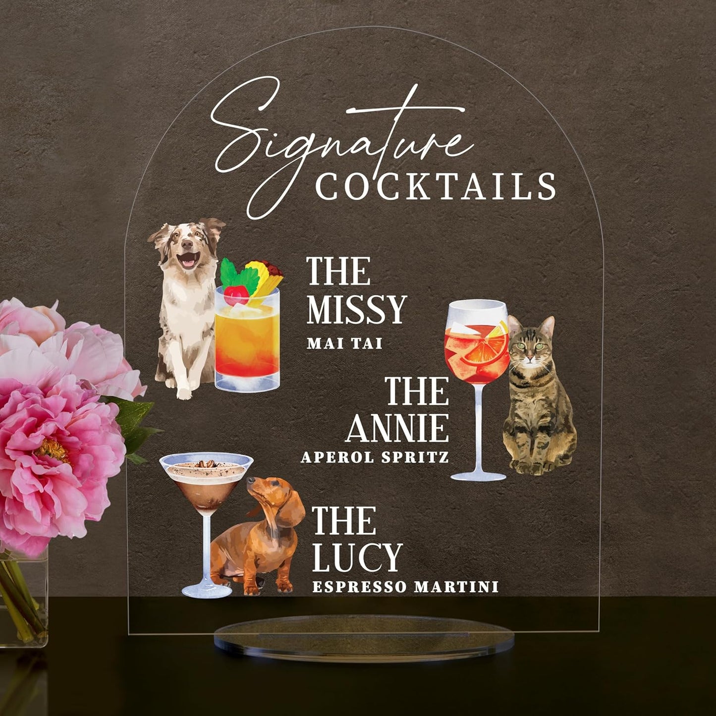 Pet Signature Drink Wedding Signs