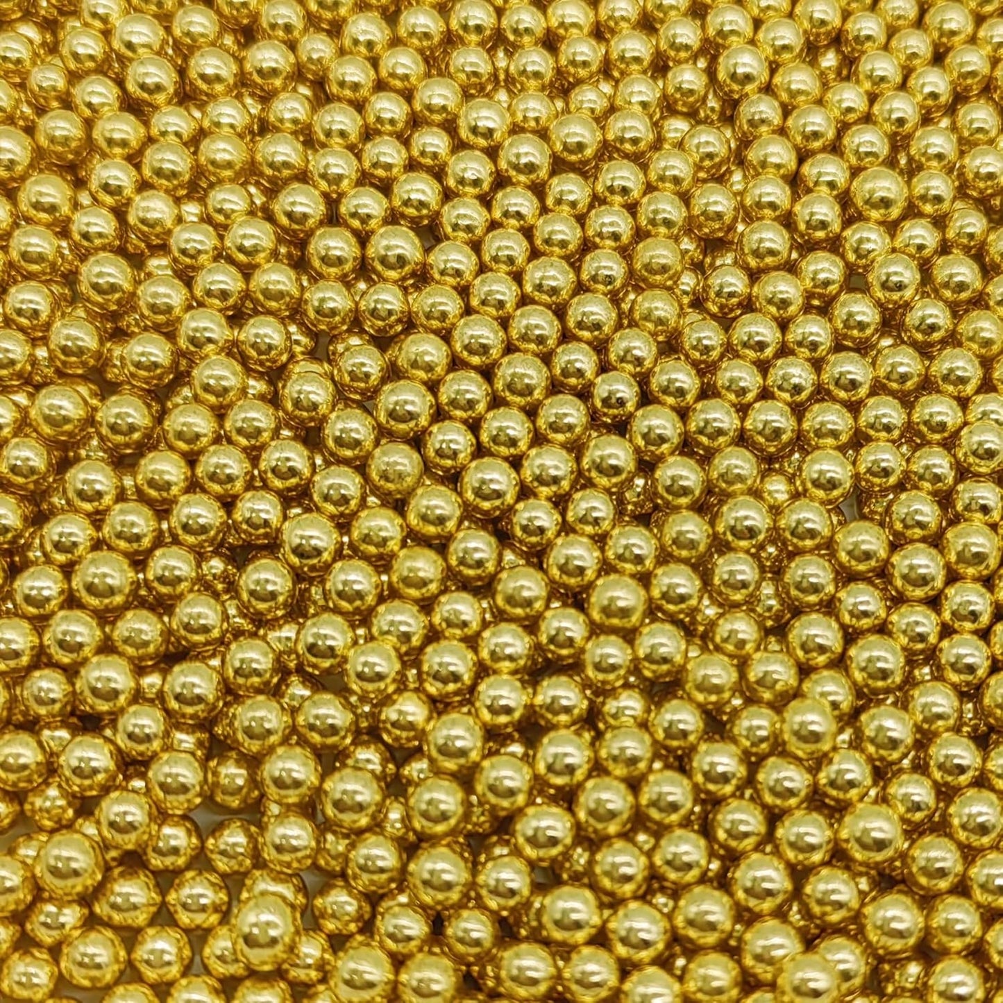 Edible Super Gold Pearl Sugar Sprinkles Candy 4mm Mini Pearls Cake Decorations Cupcake Toppers Cookie Decorating Perfect for Wedding Party Valentine Halloween Christmas Supplies 3OZ