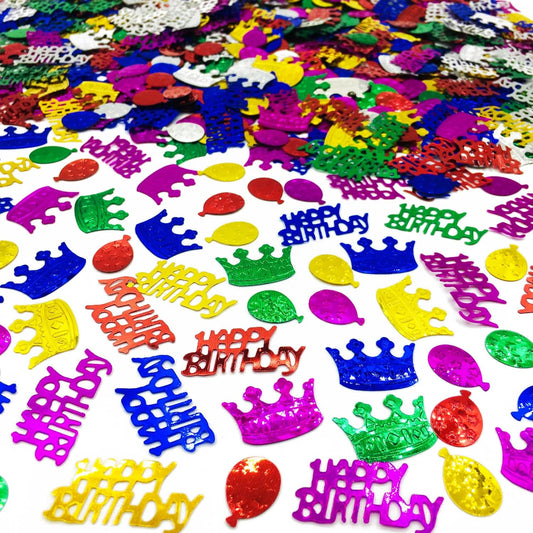 Confetti Happy Birthday Sequins Table Confetti Metallic Foil Sprinkles or DIY Multicolor Birthday Sequins Metallic for Birthday Party Supplies