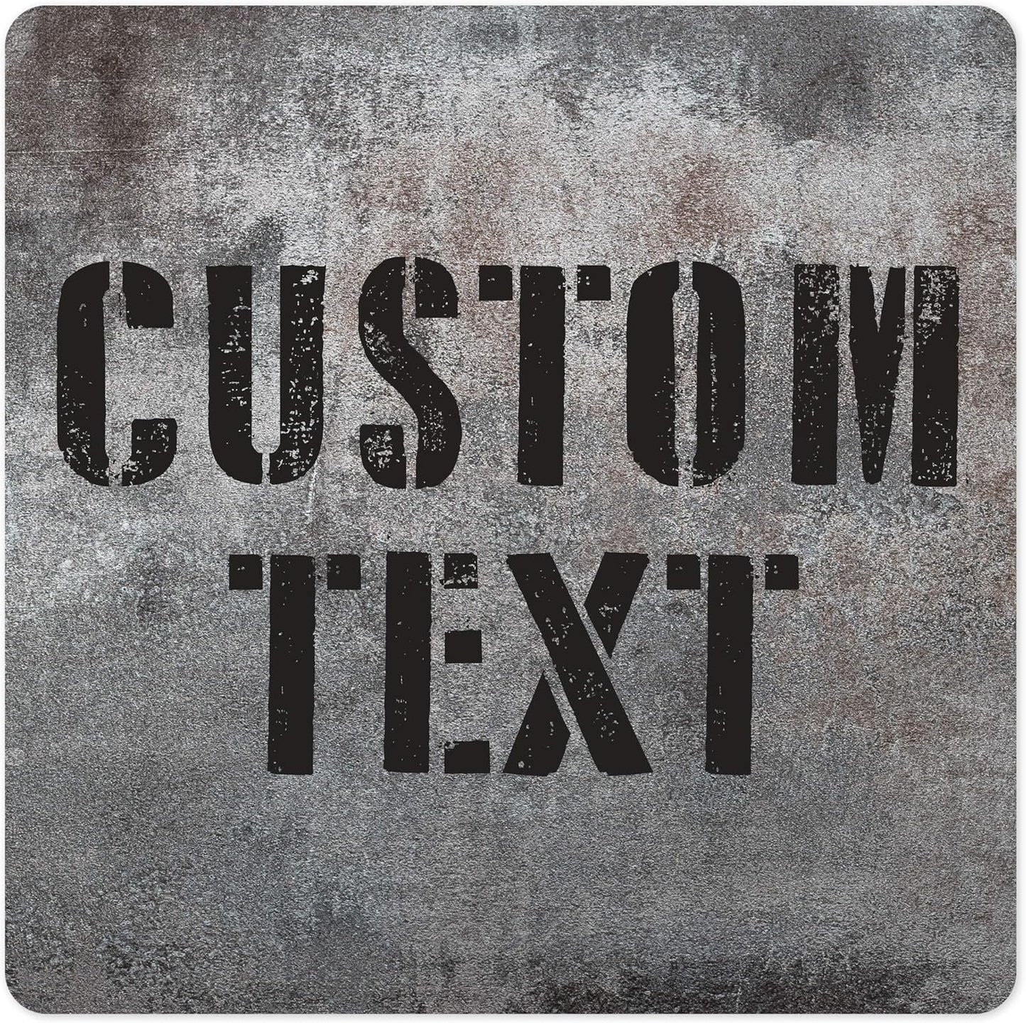 Custom Sign, Custom Street Sign, 11 Font Colors, 13 Font Styles, 4 Hole Options, 22 Sizes, 18x18 Inches, Rust Free DiBound, Fade Resistant, Made in USA by My Sign Center (Grunge Metal)