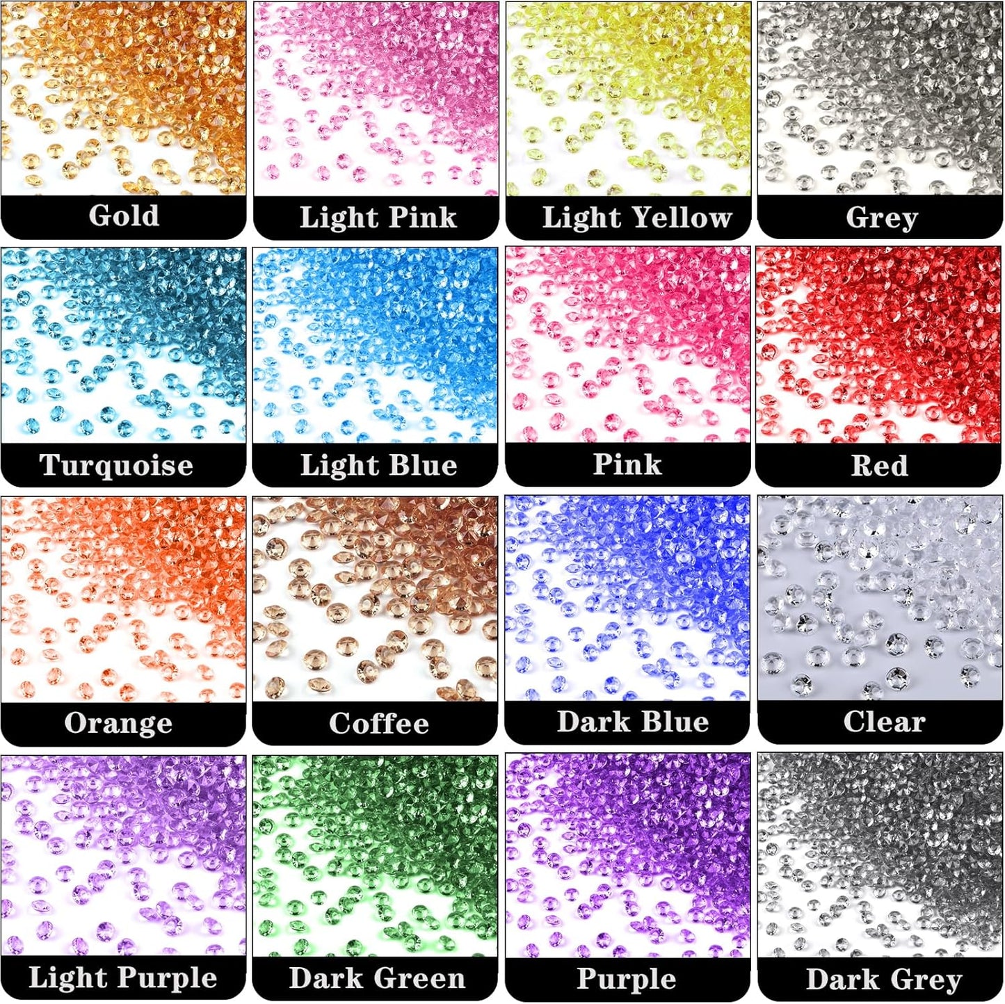 10000Pcs Crystal Acrylic Diamond Fake Gems Vase Filler, 4.5mm Faux Diamonds for Table Scatter Wedding Party, Bridal Shower, Birthday Decoration, Red