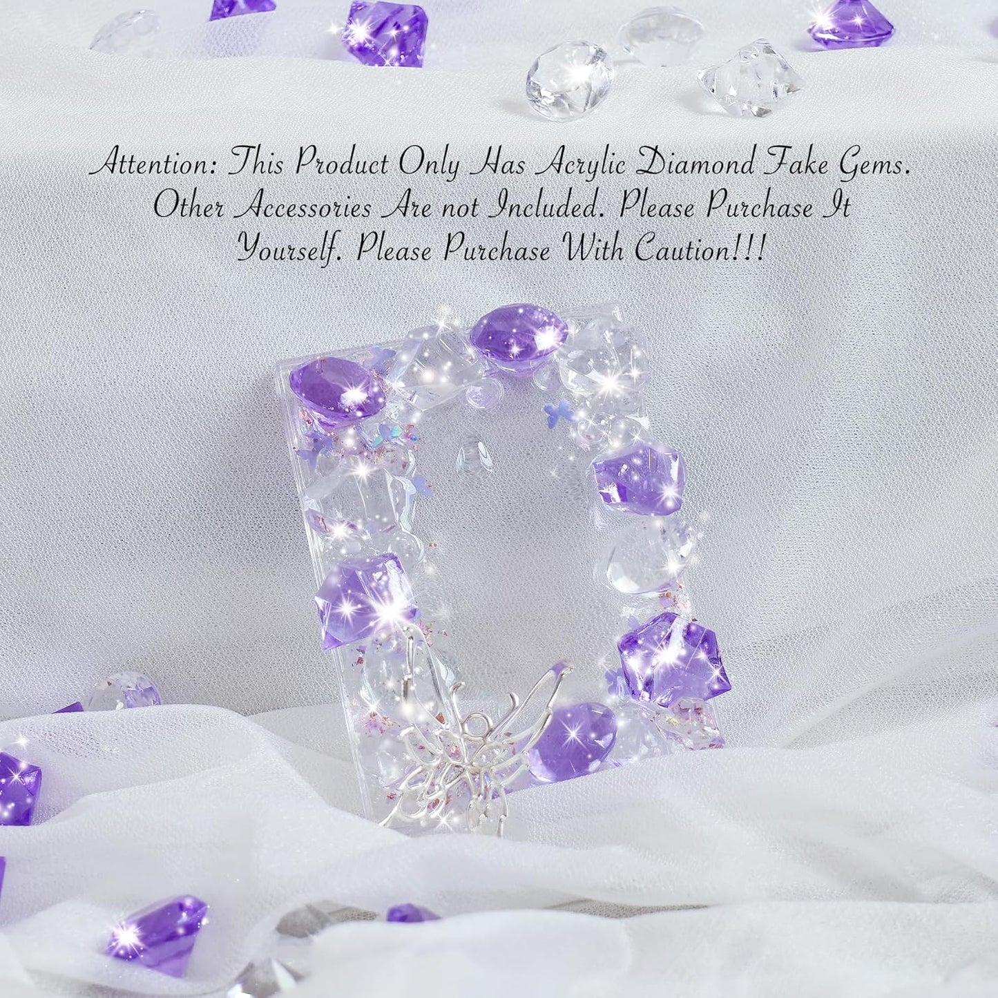 Acrylic Diamond Fake Gems Vase Filler, Babenest 240pcs 3/4 Inch Faux Diamonds Crystals Jewels for Table Scatters Wedding Party Event Arts & Crafts Birthday Decoration (240, Purple/Clear)