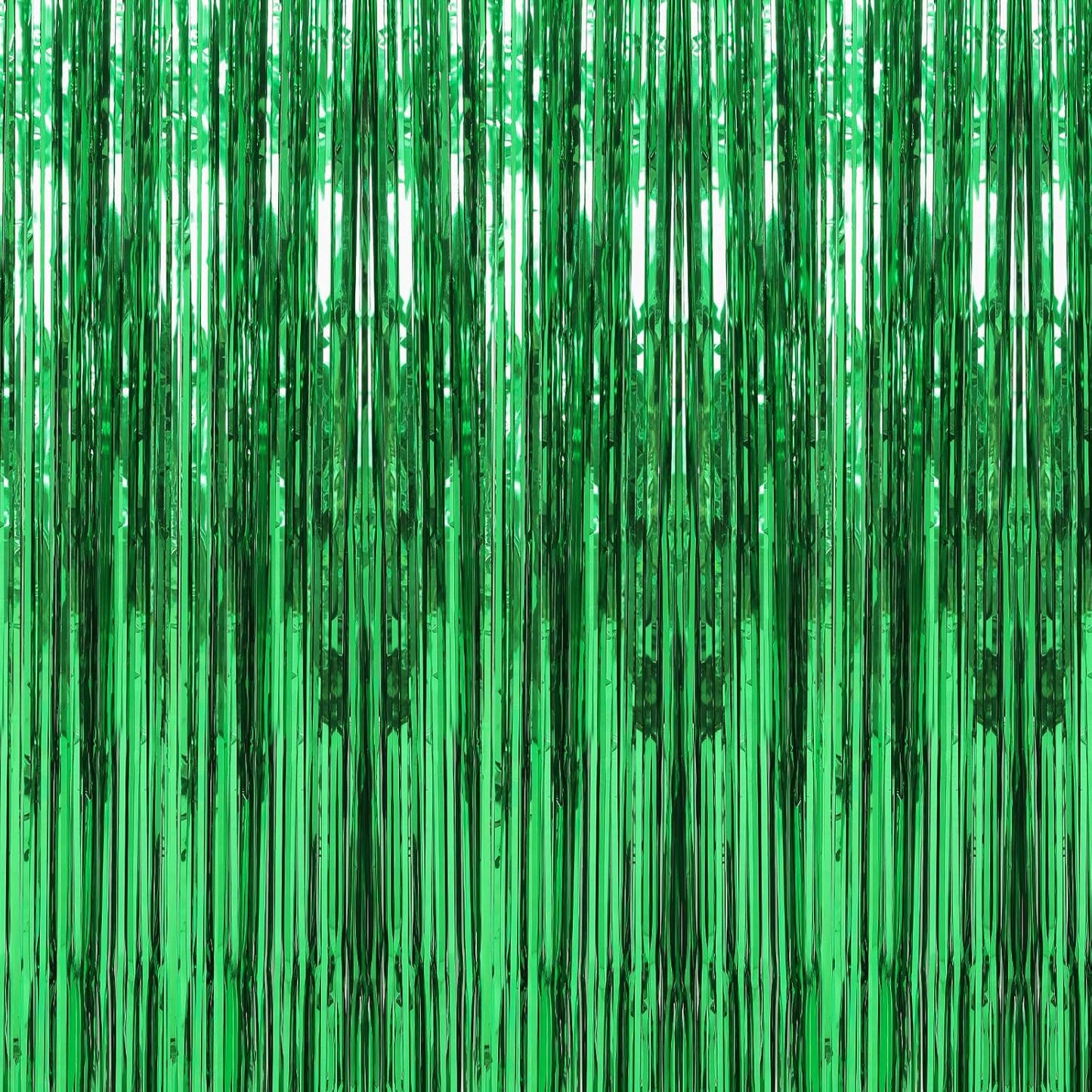 6 Pack Green Foil Fringe Curtains Streamers Party Decorations 3.3 x 8.2 ft, Tinsel Curtain Fringe Backdrop for Parties, Door Fringe Birthday Streamers, Photo Booth Backdrops, Party Decor