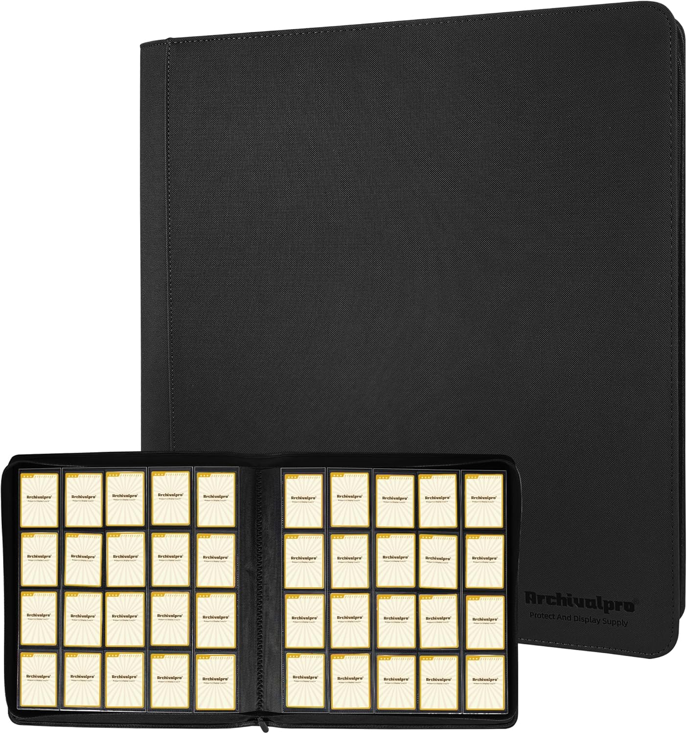 20 Pockets Premium Card Binder 1280 Cards Trading Card Binders Side Load Card Storage Display Album(20 Pocket 1280 Card Slot,Black)