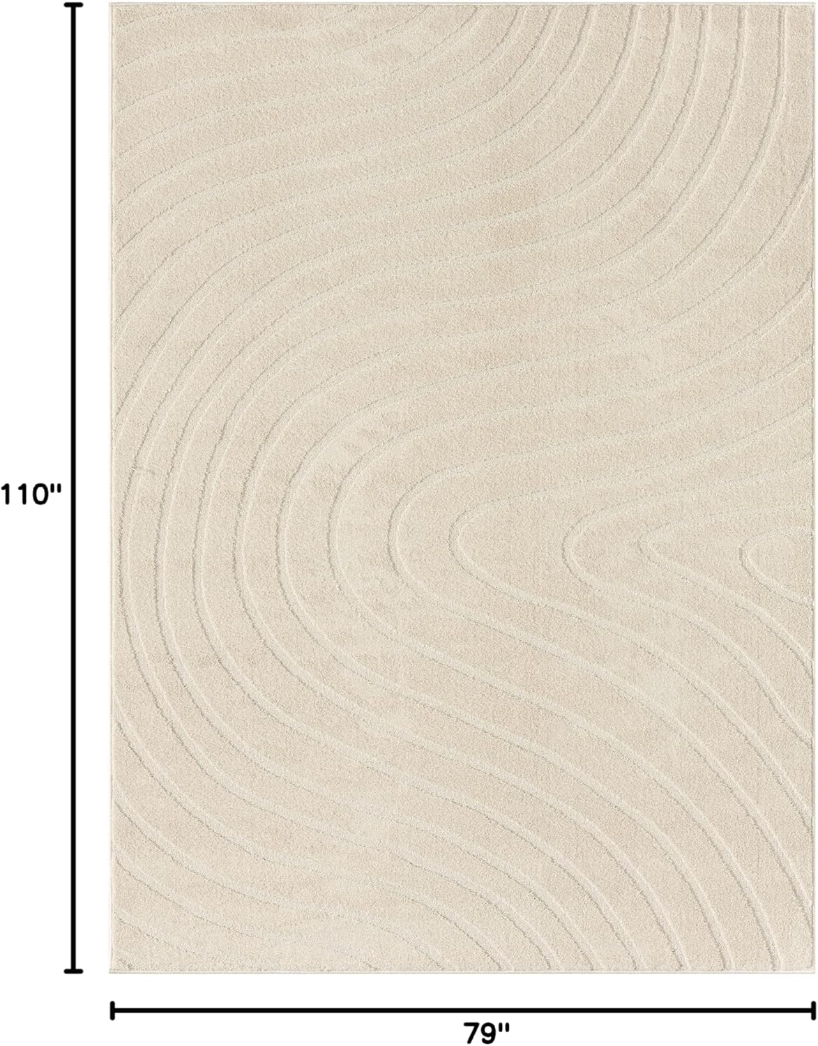 LUXE WEAVERS Modern Geometric Wave Cream 6x9 Area Rug