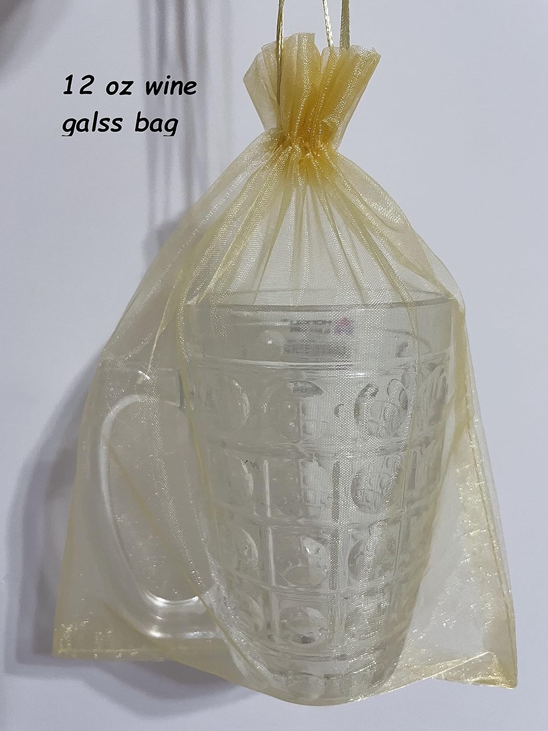 100pcs Gold Organza Gift Bags 6x9 Inch Mesh Drawstring Pouch Jewelry Bags for Wedding, Party, Birthday, Baby Shower