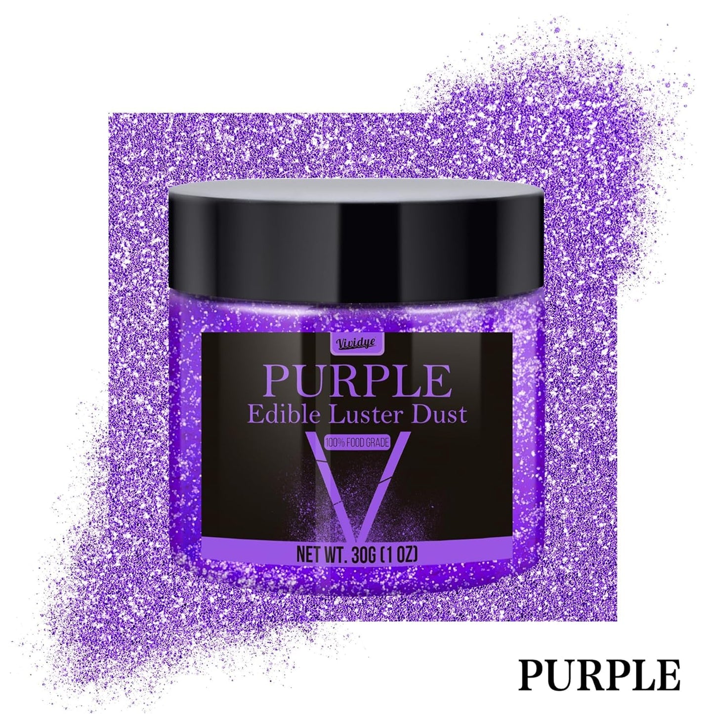 Edible Glitter - 30g / 1oz Luster Dust Edible Glimmer Powder for Sparkling Drinks, Foods, Wine, Cake - Food Grade Shimmer Dust Powder for Baking, Beverage, Cookies Decoration