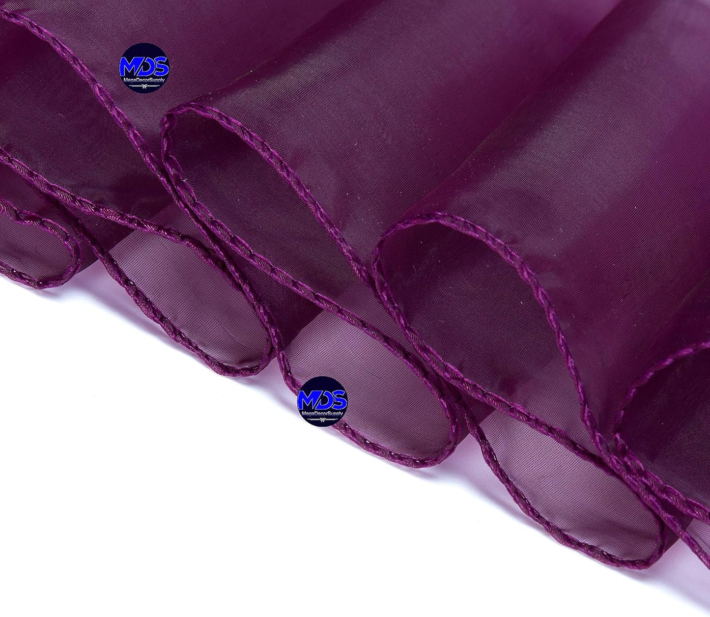 MDS Pack of 75 PCS Organza Chair Sashes Wider Dining Chair Bows Ribbon Tie Back for Wedding Party Birthday Bridal Shower Reception Event Banquet Home Chair Cover Decoration - Eggplant