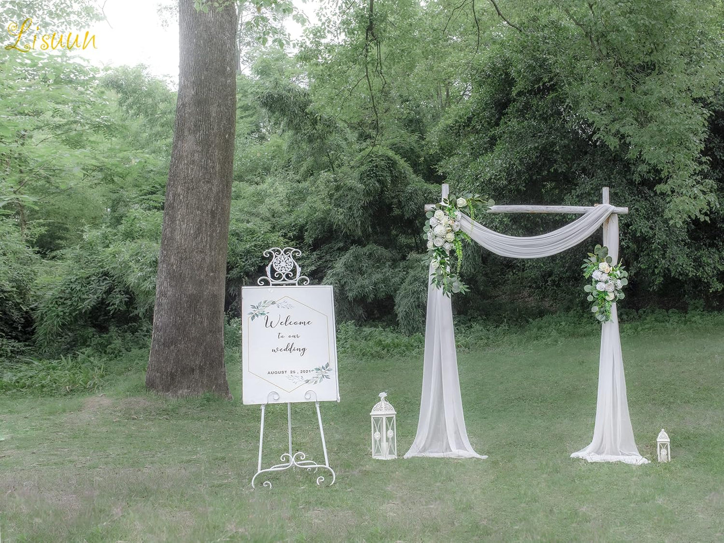 Wedding Arch Flowers, Artificial Flowers for Decoration, Large Flower Swag for Boho Styles Wedding Ceremony Floral Decor - Pack of 2