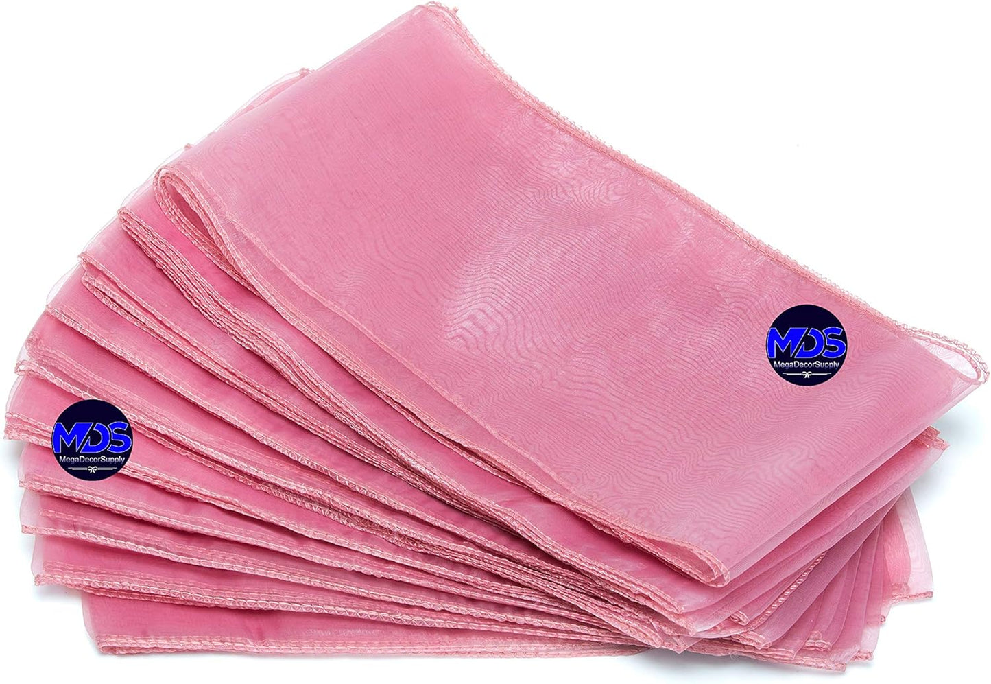 MDS Pack of 75 PCS Organza Chair Sashes Wider Dining Chair Bows Ribbon Tie Back for Wedding Party Birthday Bridal Shower Reception Event Banquet Home Chair Cover Decoration - Dusty Pink