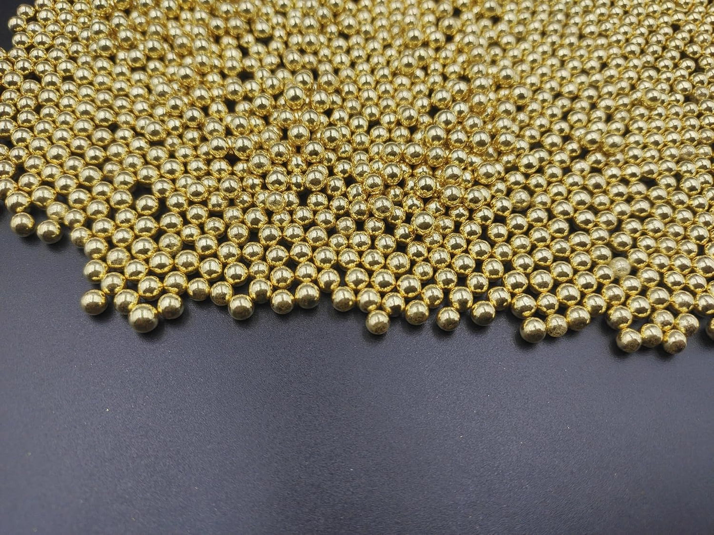 Gold Pearl Sugar Sprinkles 3.9 oz, 4mm Candy Pearls Ideal for Baking, Cake and Cupcake Toppers, Cookie Decoration, Ice Cream Topping, Wedding Shower Valentines Halloween Christmas