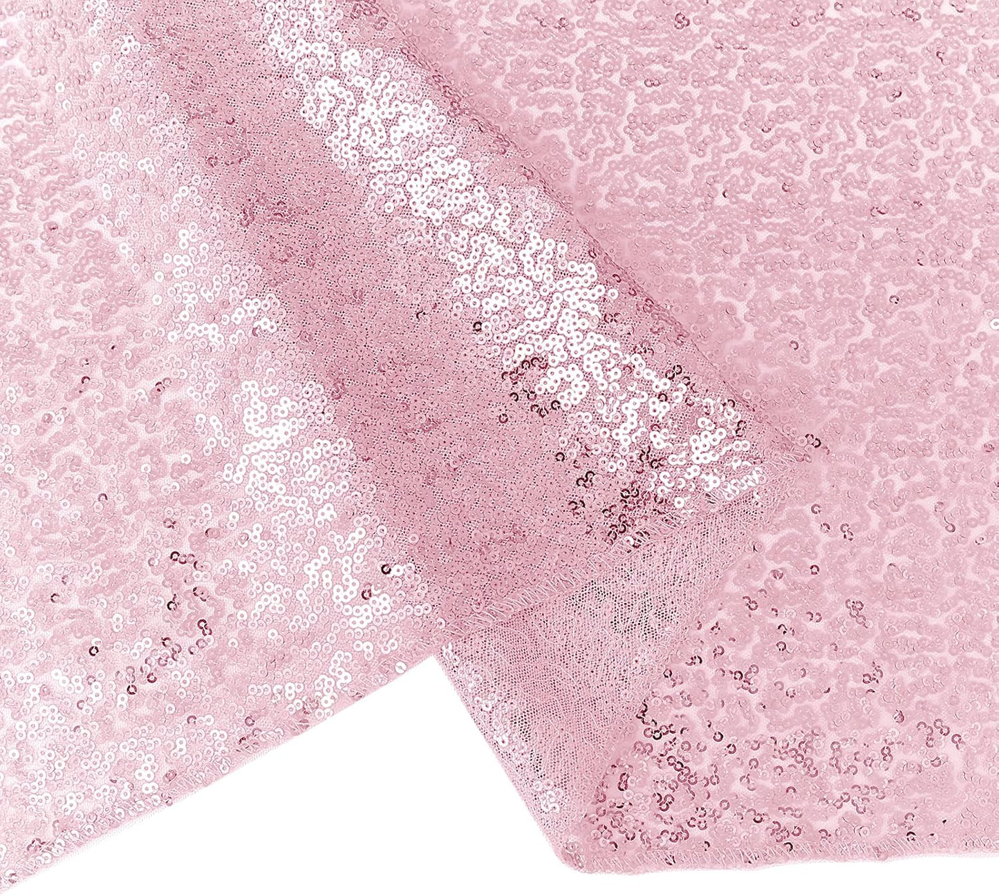 2 Packs 12 x 72 inches Sequin Table Runner, Pink Glitter Table Runner for Birthday Party Supplies Wedding Engagement Baby Shower Holiday Celebration Event Decorations