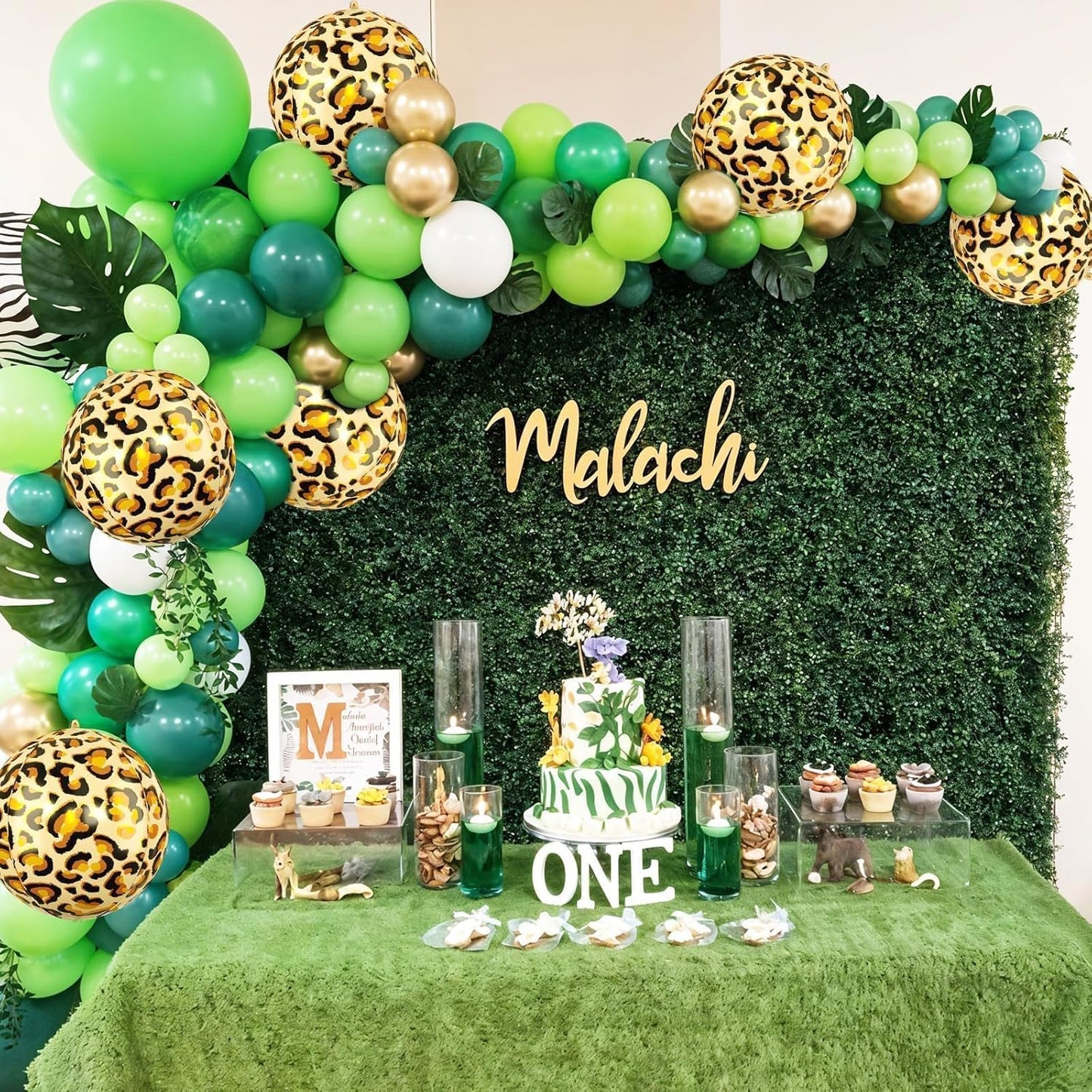 Leopard & Cheetah Print Foil Balloons, 6Pcs Large Metallic Leopard print Round Balloons, 22 Inch Big Round Foil Balloon for Camo Animal Jungle Adventure Birthday Party Baby Shower Wedding Decorations