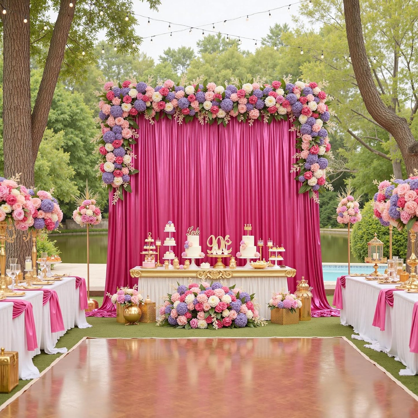 20x10ft Thick Hot Pink Glitter Backdrop Curtain Panels for Parties, Wrinkle Free Sequin Sparking Photo Backdrop Drapes, 4 Panels 5x10ft Shimmer Back Drop Cloth for Wedding Birthday Photography