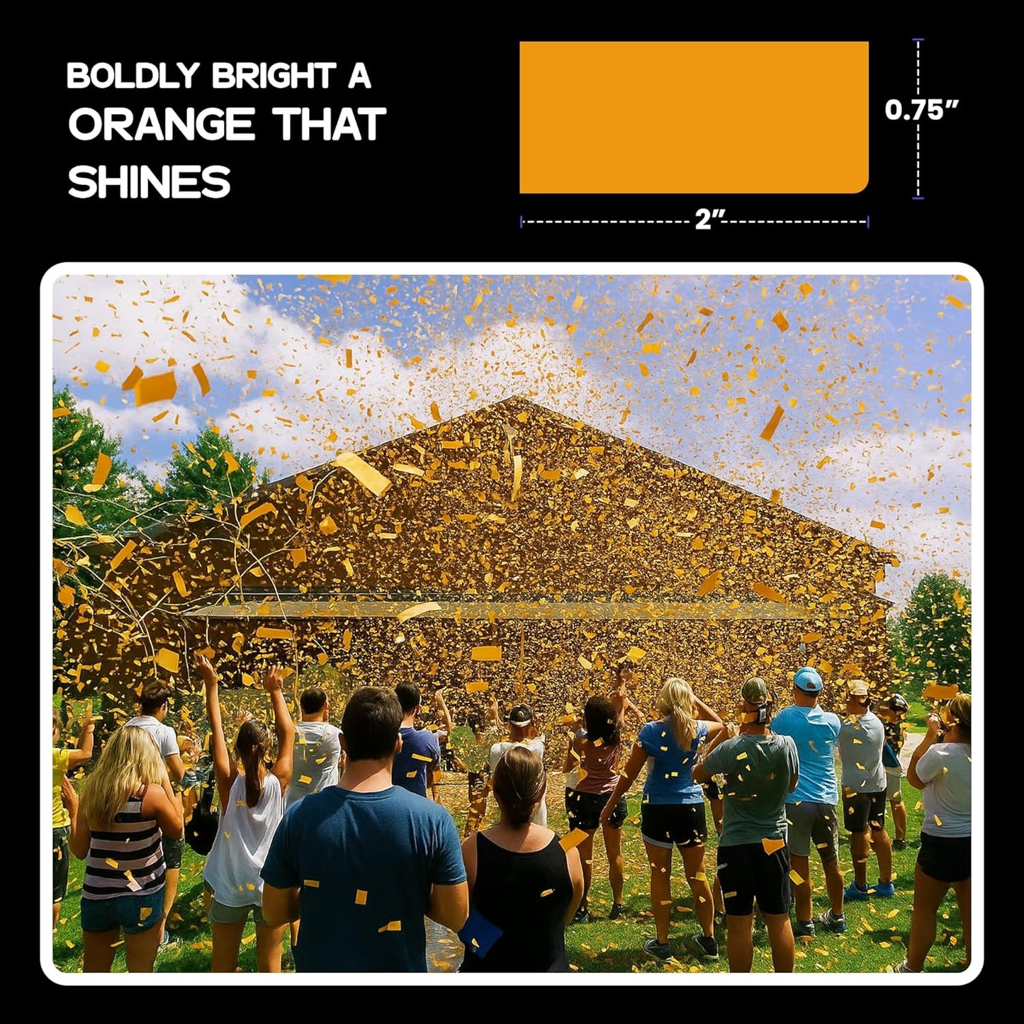 Ultimate Confetti, Orange Biodegradable Confetti – Rectangular Fluttering Tissue Paper Confetti for Cannon and Launcher use – Best for Gender Reveal, Parties, Concerts and Weddings - 20 lb, 320 oz