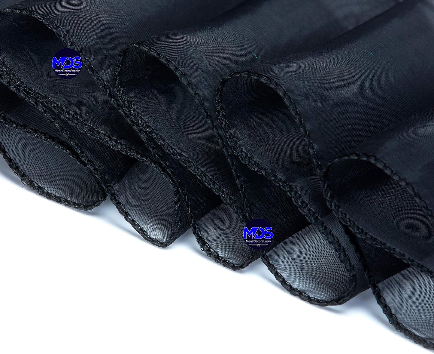 MDS Pack of 75 PCS Organza Chair Sashes Wider Dining Chair Bows Ribbon Tie Back for Wedding Party Birthday Bridal Shower Reception Event Banquet Home Chair Cover Decoration - Black