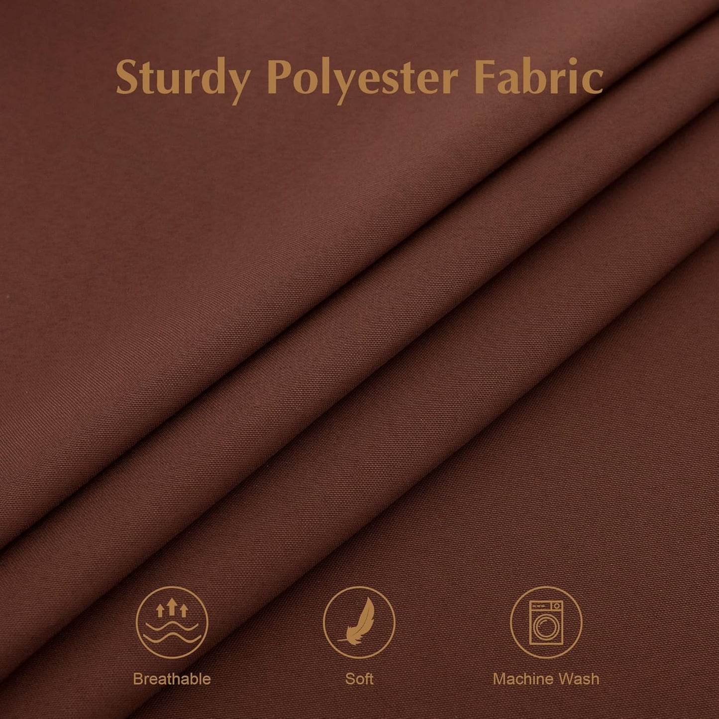 2 Pack Square Table Cloth 52X52 Inch Chocolate Washable Fabric Tablecloth Polyester Solid Dining Table Cover for Birthday Party Dinner Holiday Outdoor Indoor
