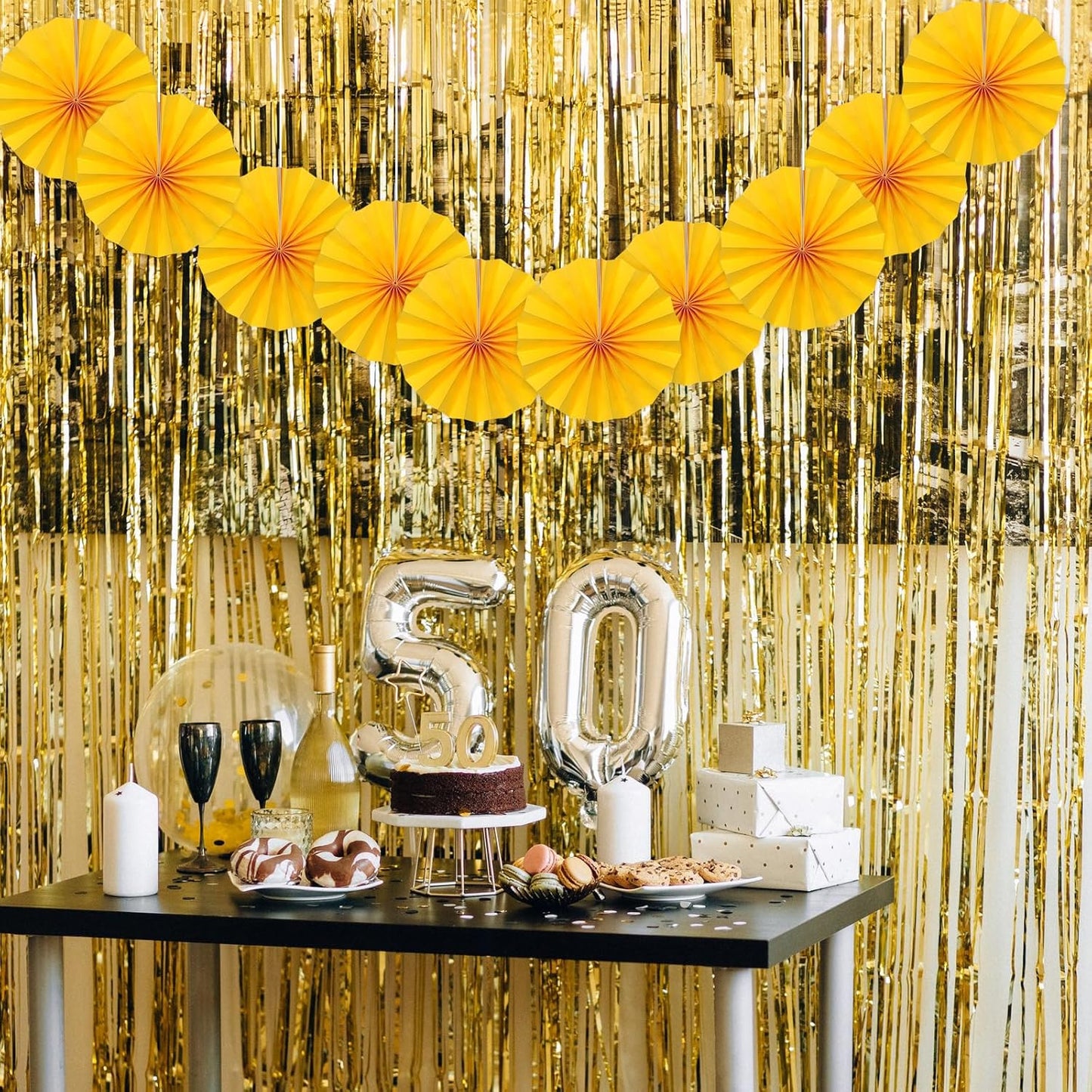 Morange Party Decorations,,Halloween Decor Events Accessories，Orange Birthday Decorations,Sunset Party Decorations,Party Fans 30 Color DIY Set (Morange)