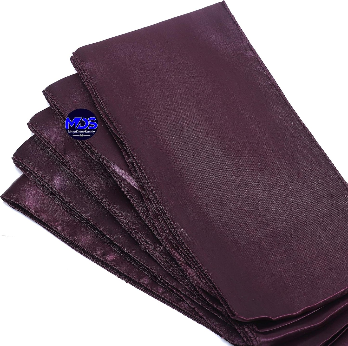 MDS Pack of 10 PCS Satin Chair Sashes Charmeuse Sateen Dining Chair Bows Ribbon Ties Back Sash for Wedding Party Birthday Home Hotel Restaurant Banquet Decoration (7 x 108 Inch, Plum)