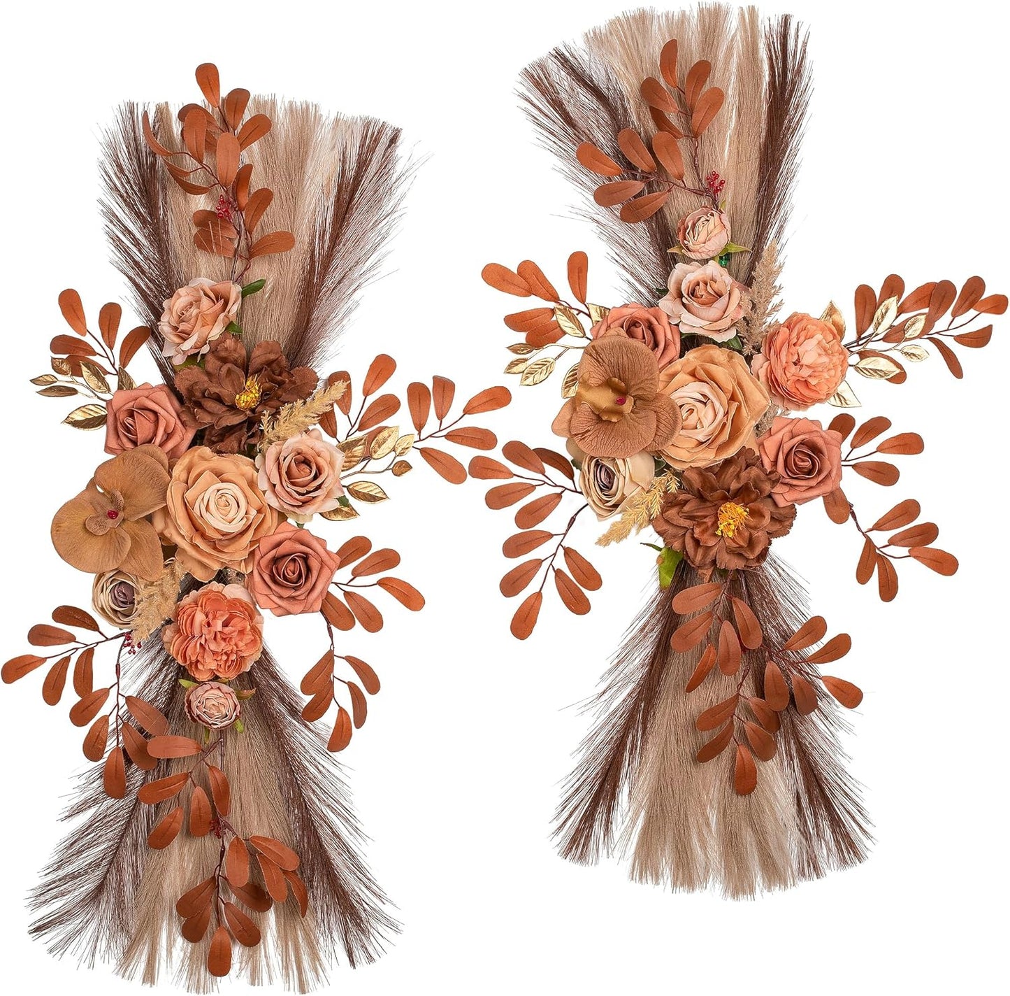 Wedding Arch Flowers, Artificial Flowers for Reception Backdrop and Welcome Ceremony Sign, Large Flower Swag for Dreamy Romantic Wedding Ceremony Floral Decor - Pack of 2