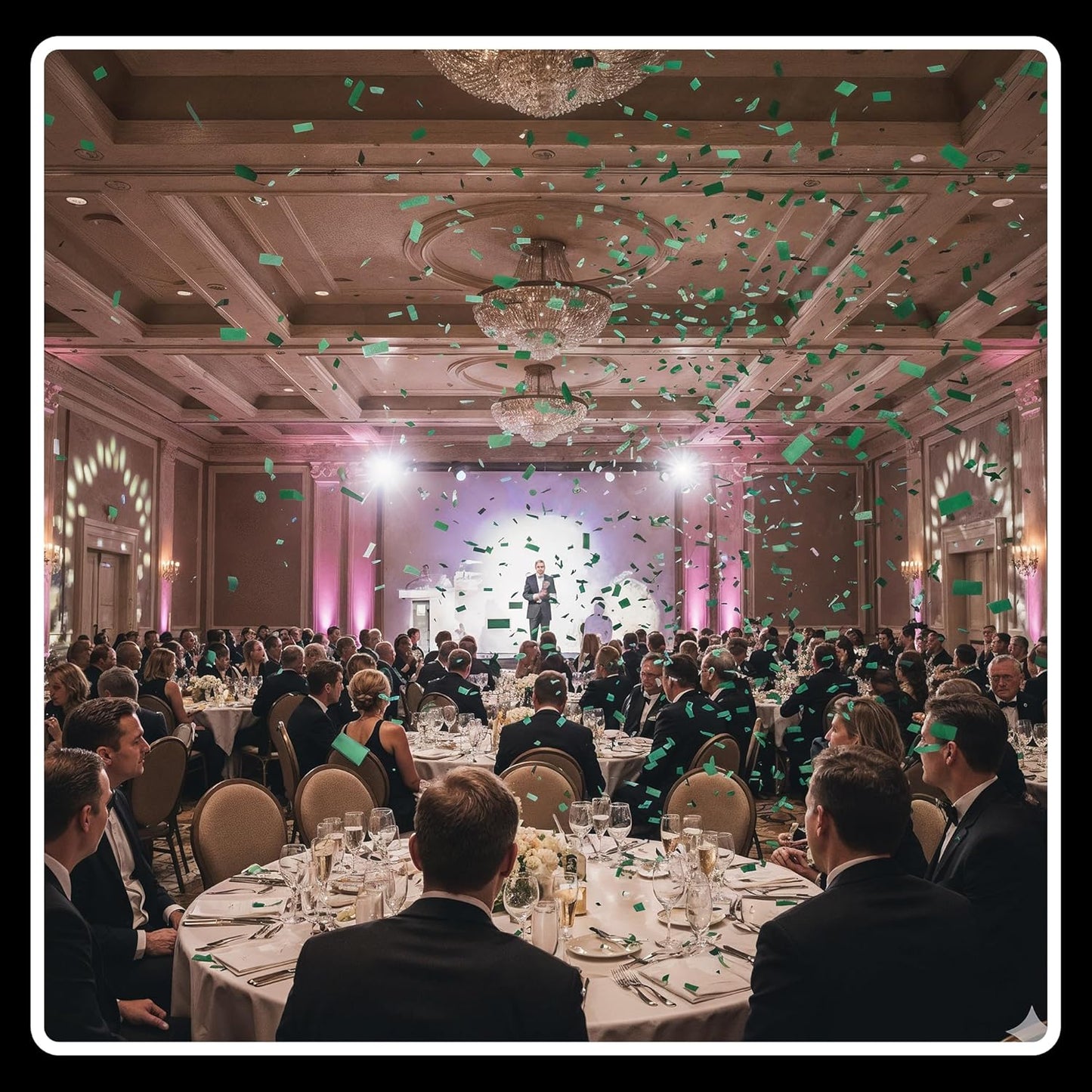 Ultimate Confetti, Rectangular Biodegradable Confetti – Dark Green Fluttering Tissue Paper Confetti for Cannon and Launcher use - Wedding Confeti, Birthday, Parties and Live Events - 1 lb, 16 oz