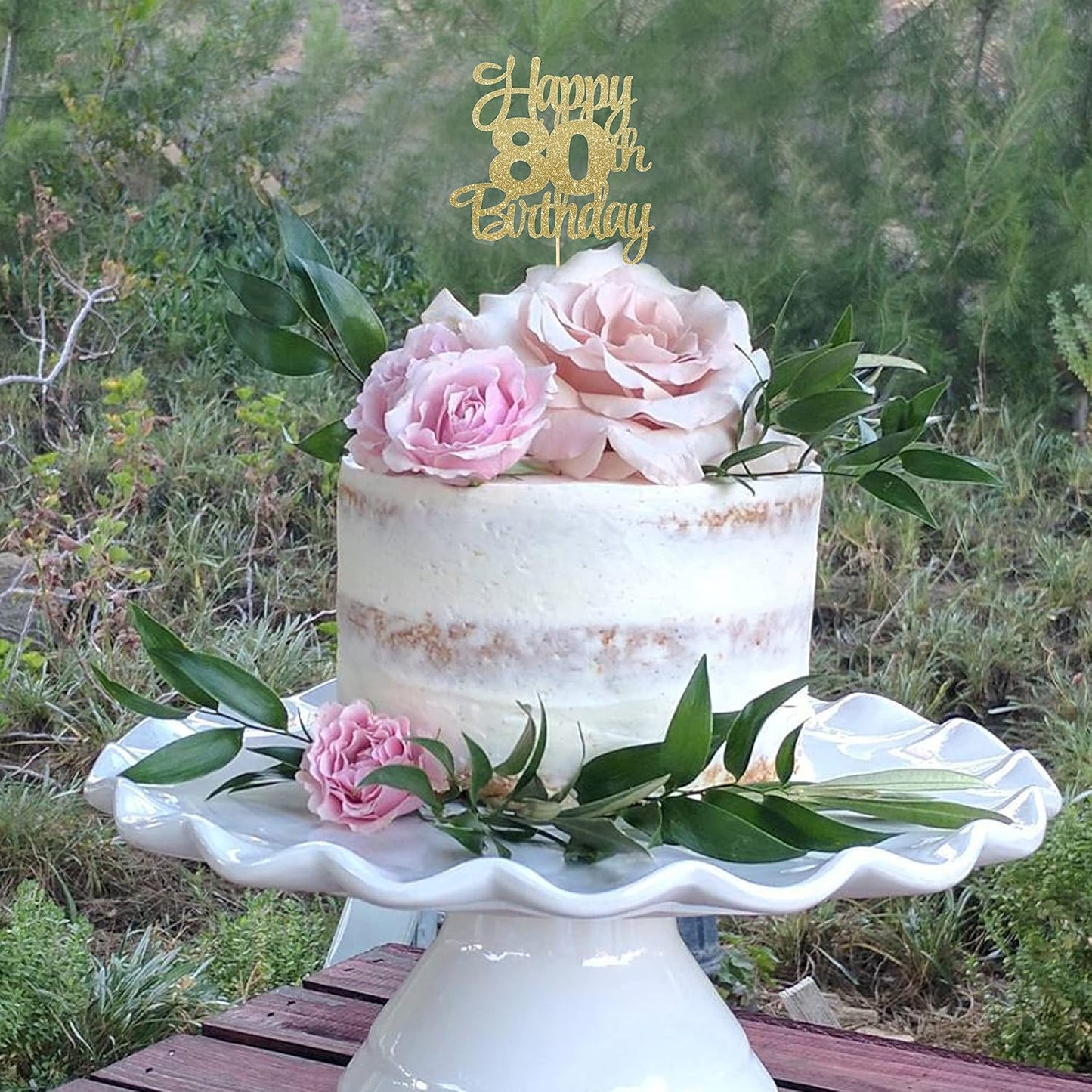 Happy 80th Birthday Cake Topper - 80th Birthday Decorations,80th Topper,80 Cake Party Decorations,80 Anniversary Decor