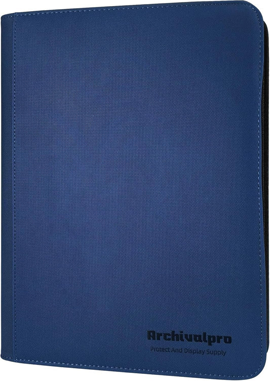 9 Pockets Premium Card Binder 360 Cards Trading Card Binders Zip Card Storage Display Album(9 Pocket 360 Card Slot,Blue)