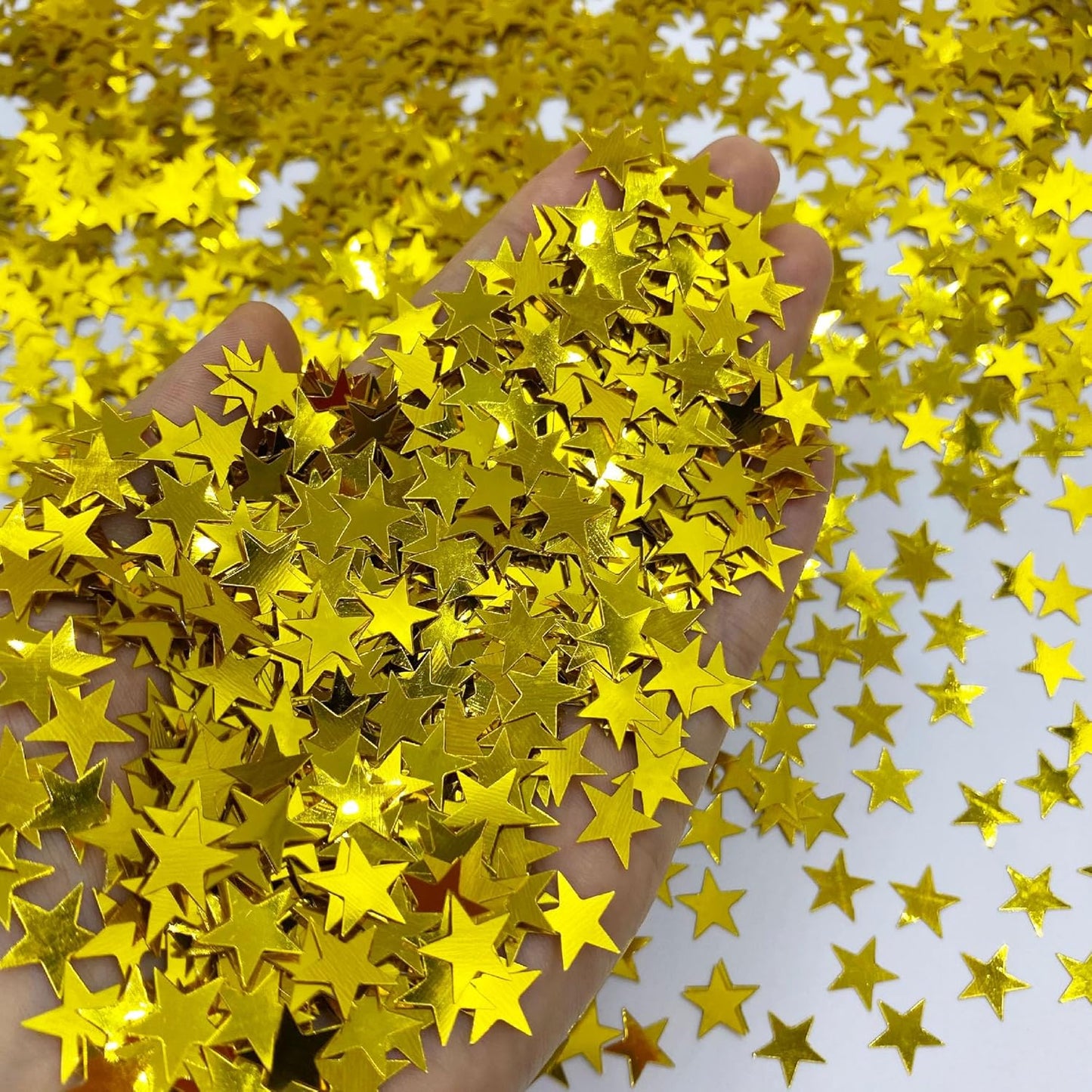 Confetti Star Glitter Sequins Table Confetti Metallic Foil Star for Wedding Birthday Festival Engagemetn Christamas New Year Theme Party Celebrations Favor Party Supplies(Gloden Star10mm)