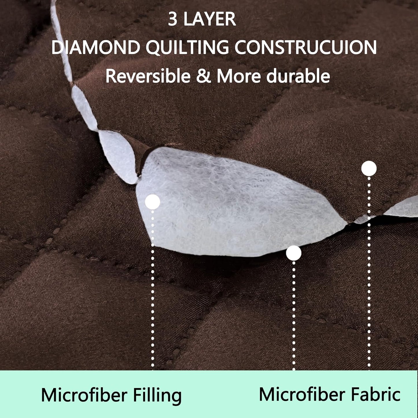 Reversible 4 Seater Sofa Cover 91 Inch Large Couch Cover Furniture Protector(Sofa XX-Large,Chocolate/Taupe)