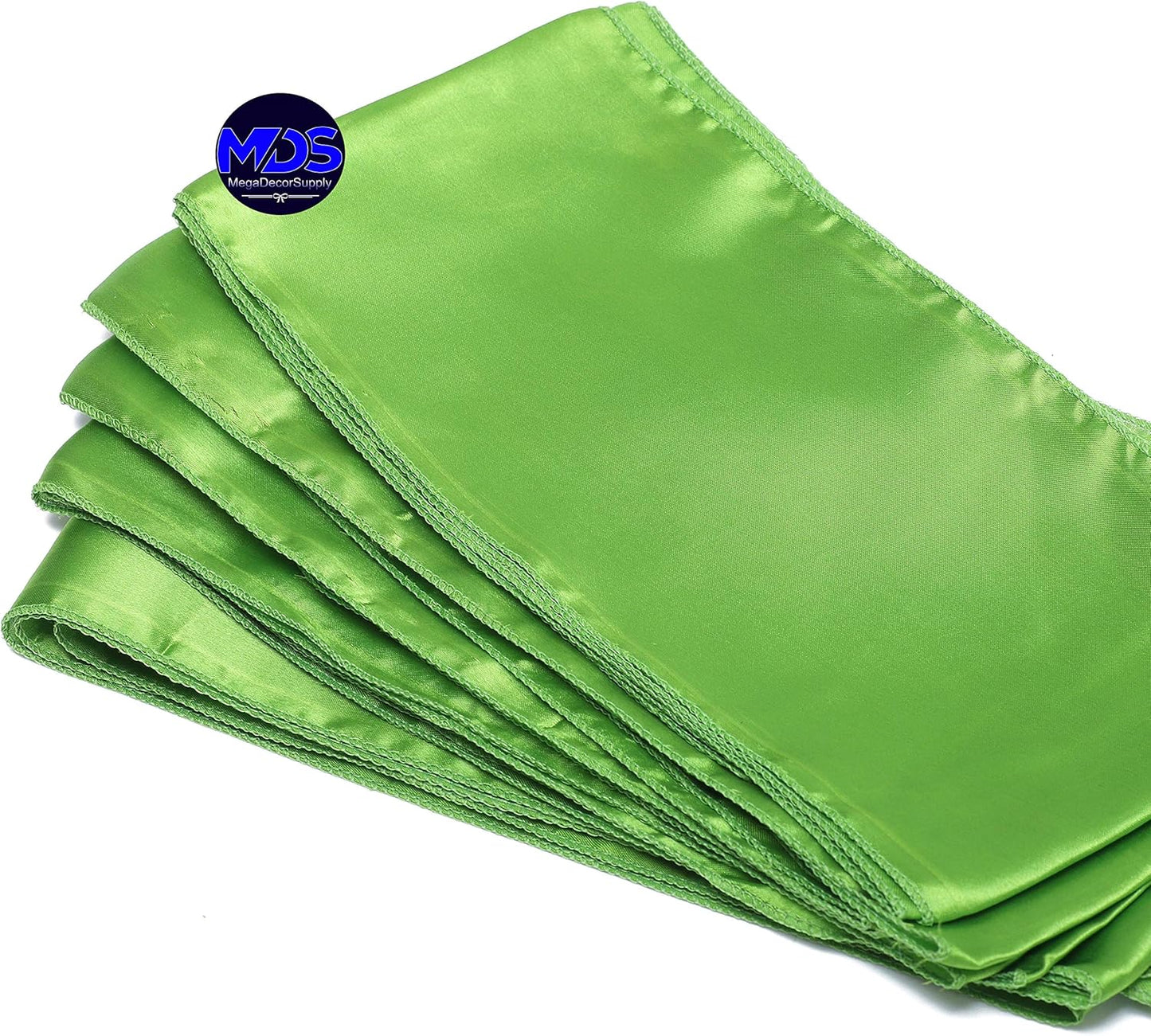 MDS Pack of 100 PCS Satin Chair Sashes Charmeuse Sateen Dining Chair Bows Ribbon Ties Back Sash for Wedding Party Birthday Home Hotel Restaurant Banquet Decoration (7 x 108 Inch, Parrot Green)