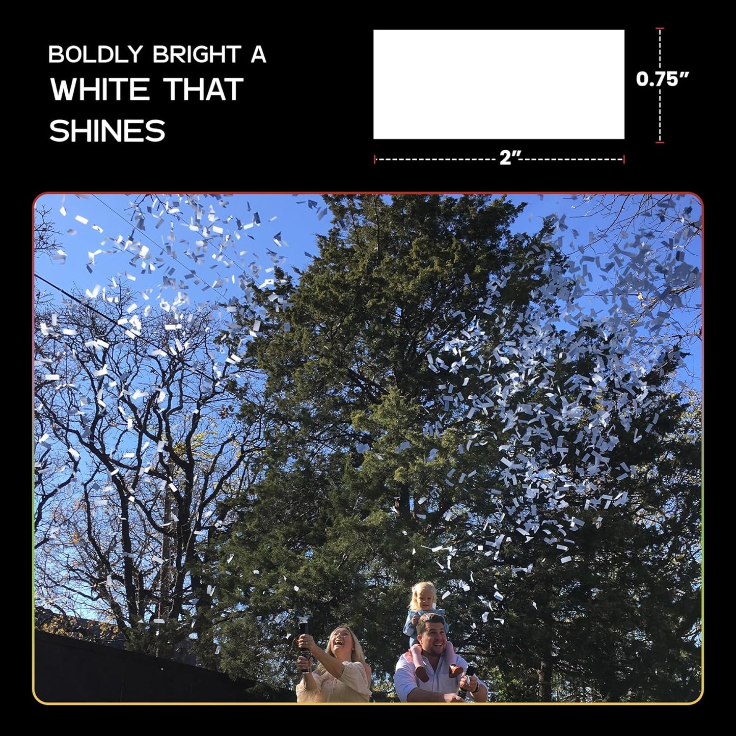 Ultimate Confetti, White Biodegradable Confetti - Rectangular Fluttering Tissue Paper Confetii for Cannon and Launcher use – Best for Mother’s Day, Wedding, Parties and Live Events - 1 lb, 16 oz