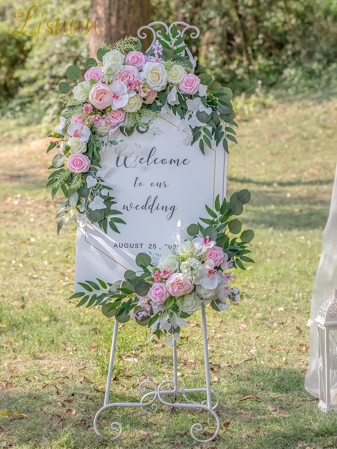 Wedding Arch Flowers, Artificial Flowers for Decoration, Large Flower Swag for Boho Styles Wedding Ceremony Floral Decor - Pack of 2