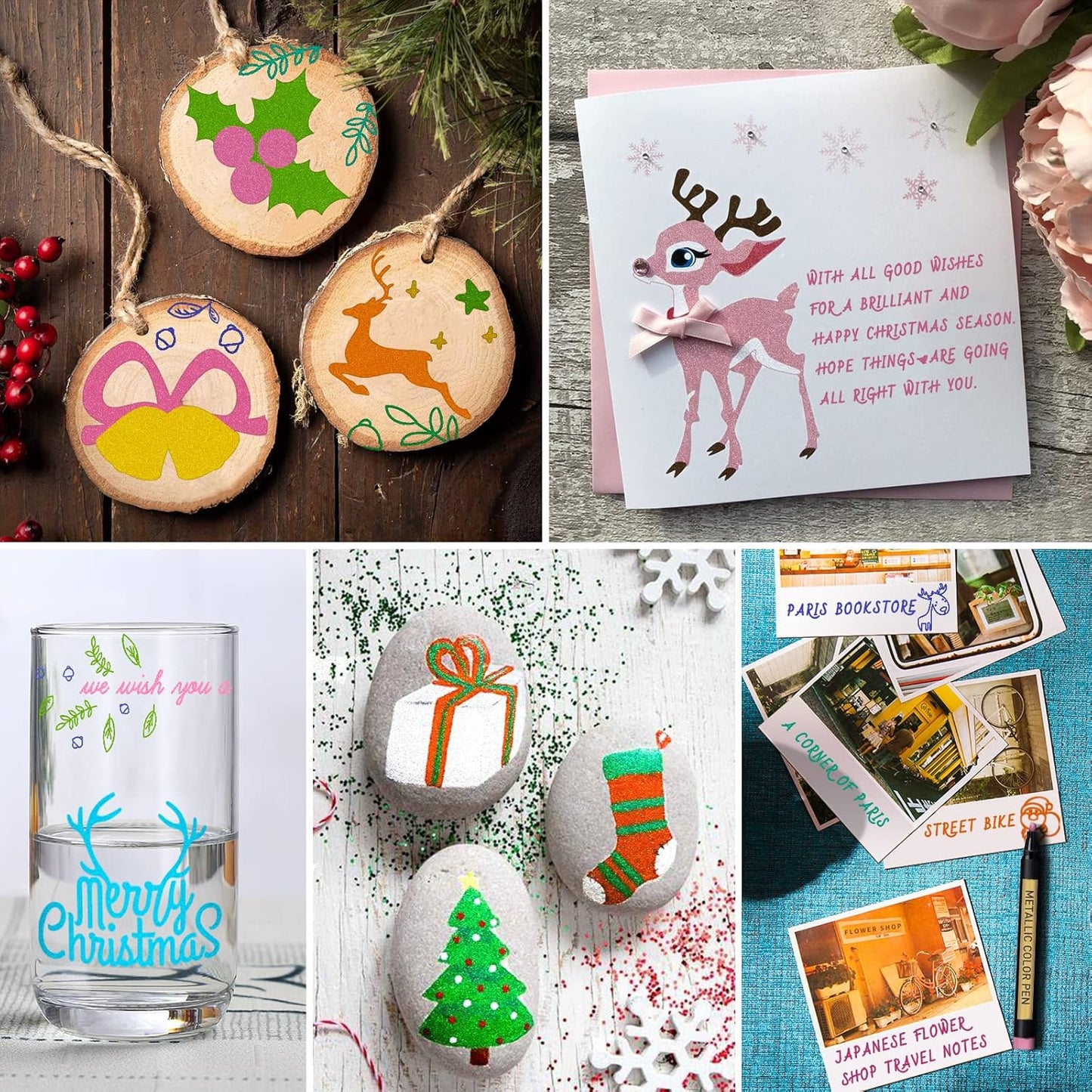 JR.WHITE Metallic Paint Markers, 20 Colors Paint Pen Craft Markers for Art, Rock Painting, Photo Albums, Scrapbooking, Black Paper, Mug, Wood, Easter Eggs, Drawing & Adult Art Supplies