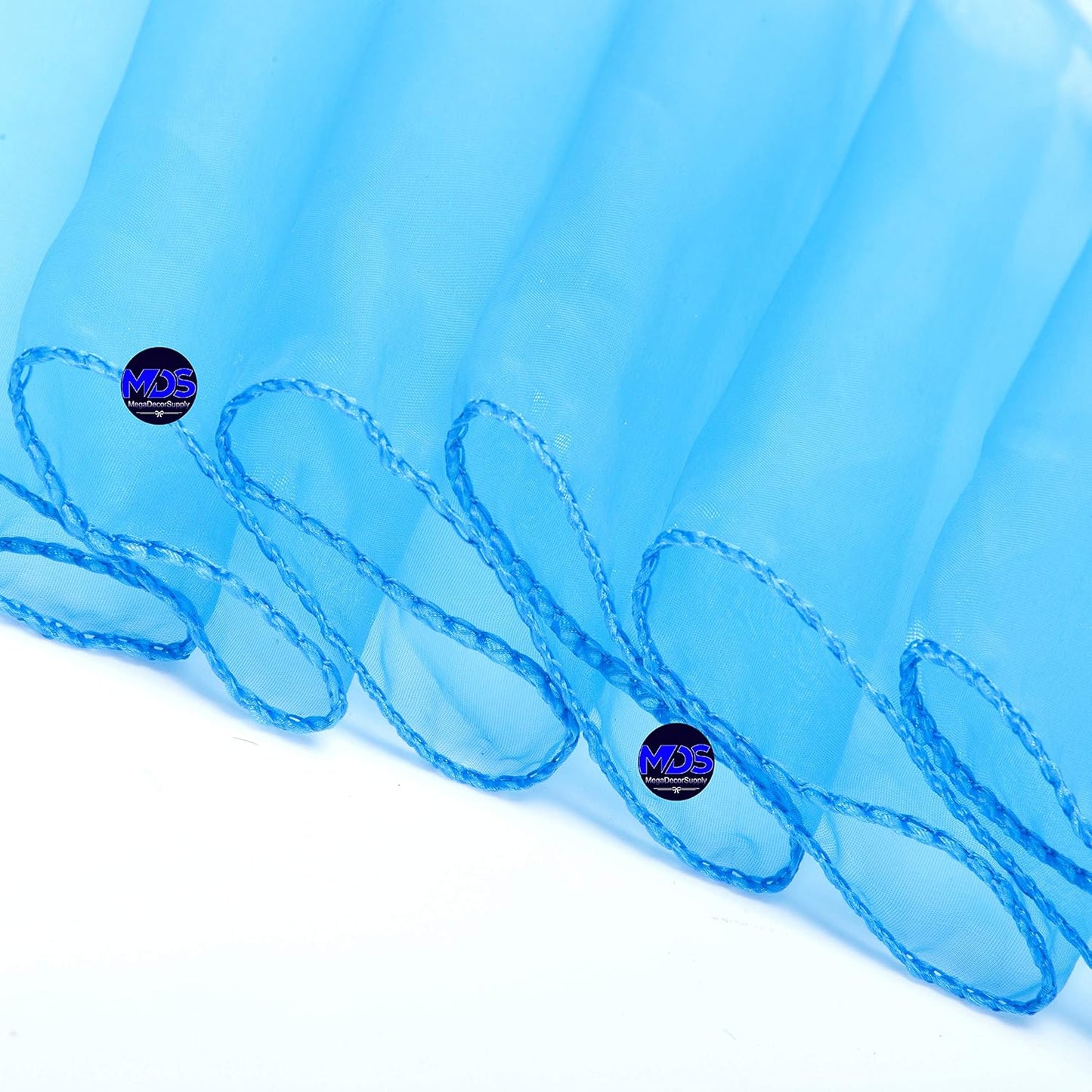 MDS Pack of 100 PCS Organza Chair Sashes Wider Dining Chair Bows Ribbon Tie Back for Wedding Party Birthday Bridal Shower Reception Event Banquet Home Chair Cover Decoration - Blue