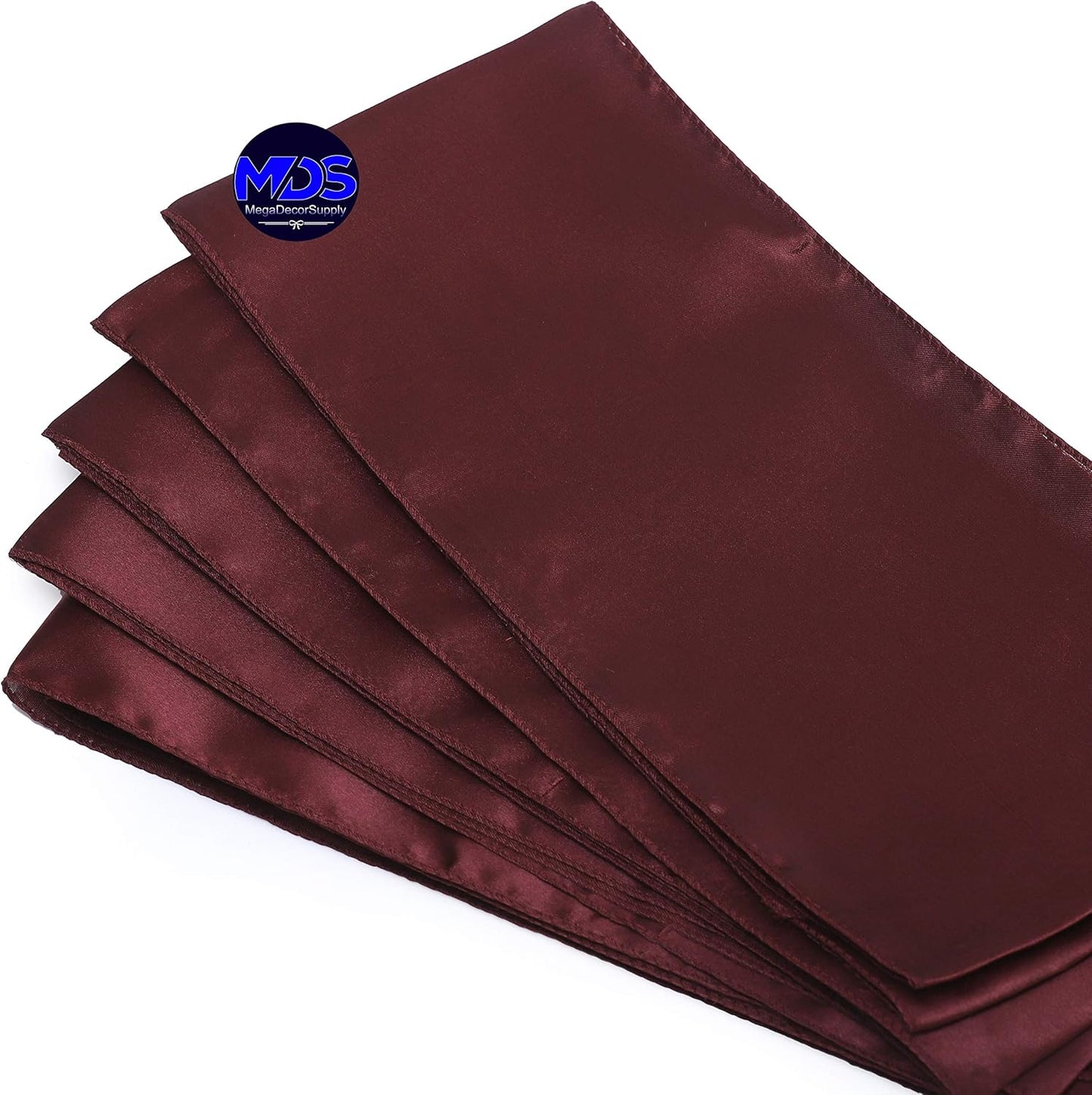 MDS Pack of 125 PCS Satin Chair Sashes Charmeuse Sateen Dining Chair Bows Ribbon Ties Back Sash for Wedding Party Birthday Home Hotel Restaurant Banquet Decoration (7 x 108 Inch, Burgundy)
