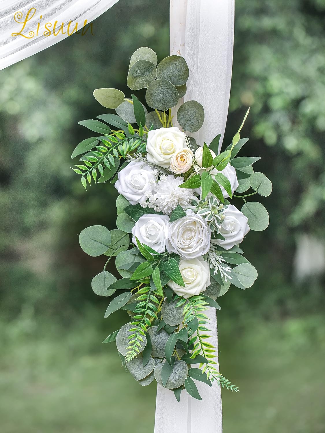 Wedding Arch Flowers, Artificial Flowers for Decoration, Large Flower Swag for Boho Styles Wedding Ceremony Floral Decor - Pack of 2