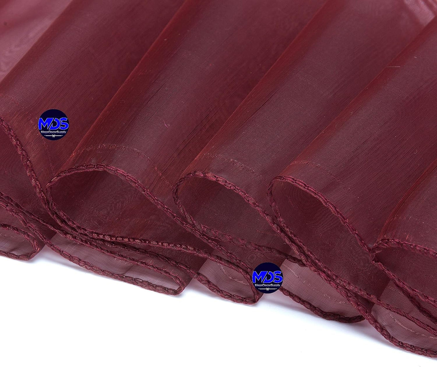 MDS Pack of 200 PCS Organza Chair Sashes Wider Dining Chair Bows Ribbon Tie Back for Wedding Party Birthday Bridal Shower Reception Event Banquet Home Chair Cover Decoration - Burgundy