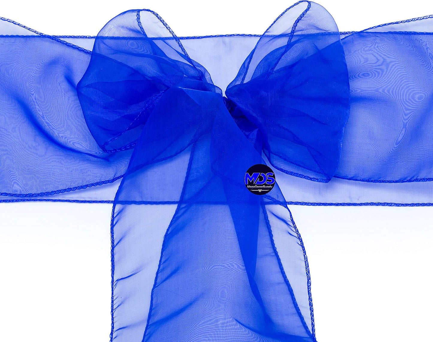 MDS Pack of 200 PCS Organza Chair Sashes Wider Dining Chair Bows Ribbon Tie Back for Wedding Party Birthday Bridal Shower Reception Event Banquet Home Chair Cover Decoration - Royal Blue