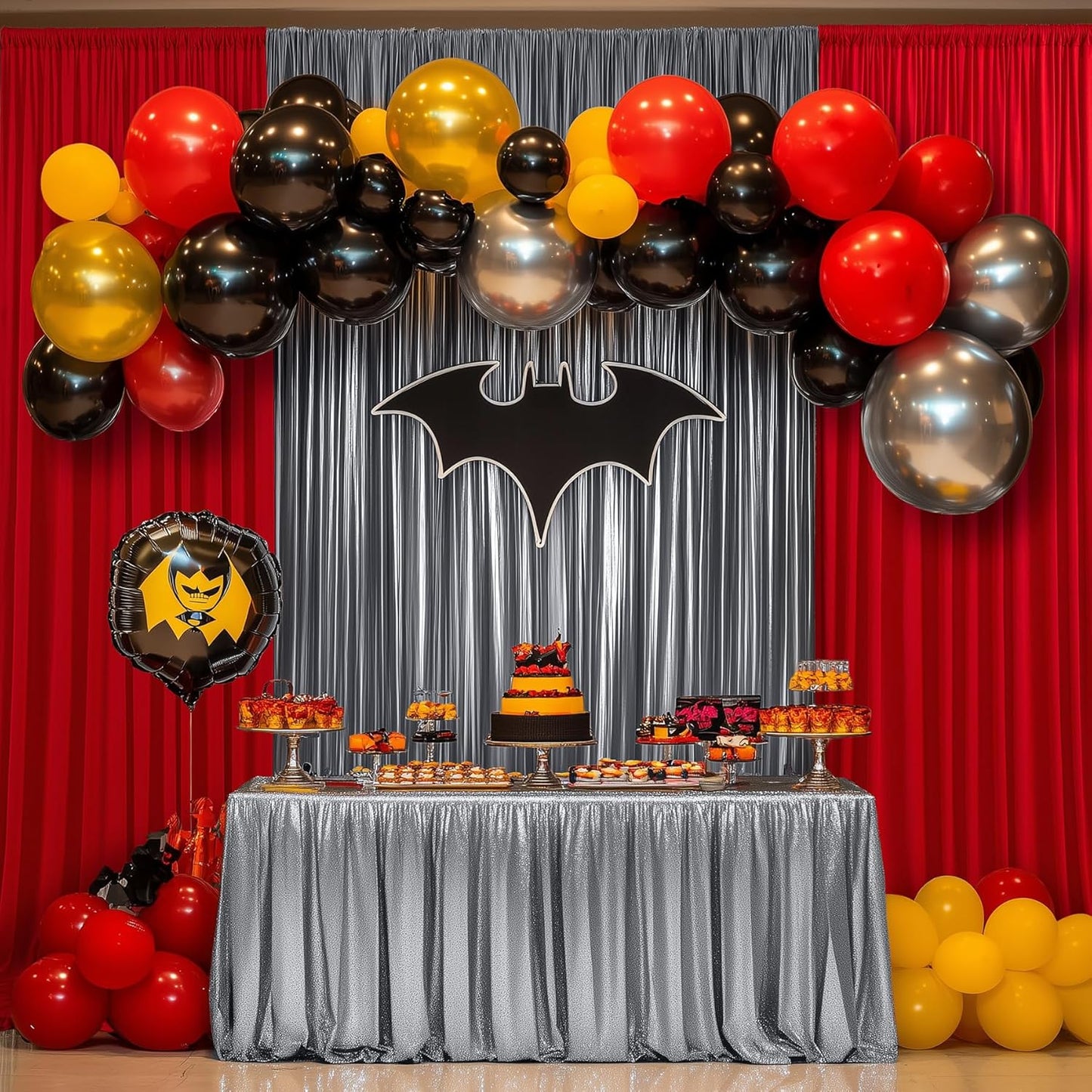 Outpain Thick 10 ft x 10 ft Black Silver Sequin Backdrop Curtain for Parties, Wrinkle Free Glitter Photo Backdrop Drapes 2 Panels 5x10ft Black Silver Back Drop Cloth for Wedding Photography Background