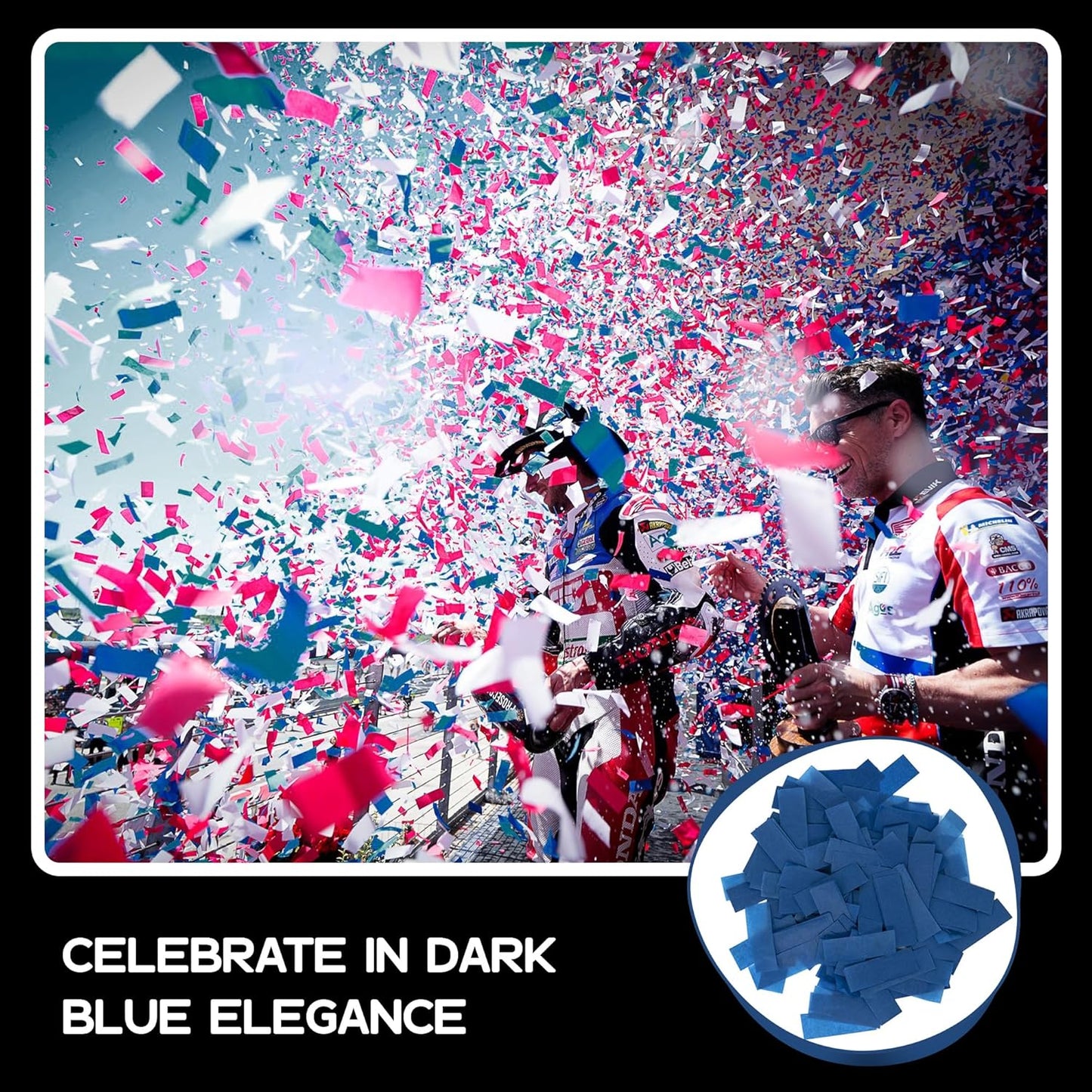 Ultimate Confetti Dark Blue Biodegradable Confetii - Rectangular Fluttering Tissue Paper Confetti for Cannon and Launcher use - Birthday Confeti, Wedding, Parties and Table Decoration - 1 lb, 16 oz