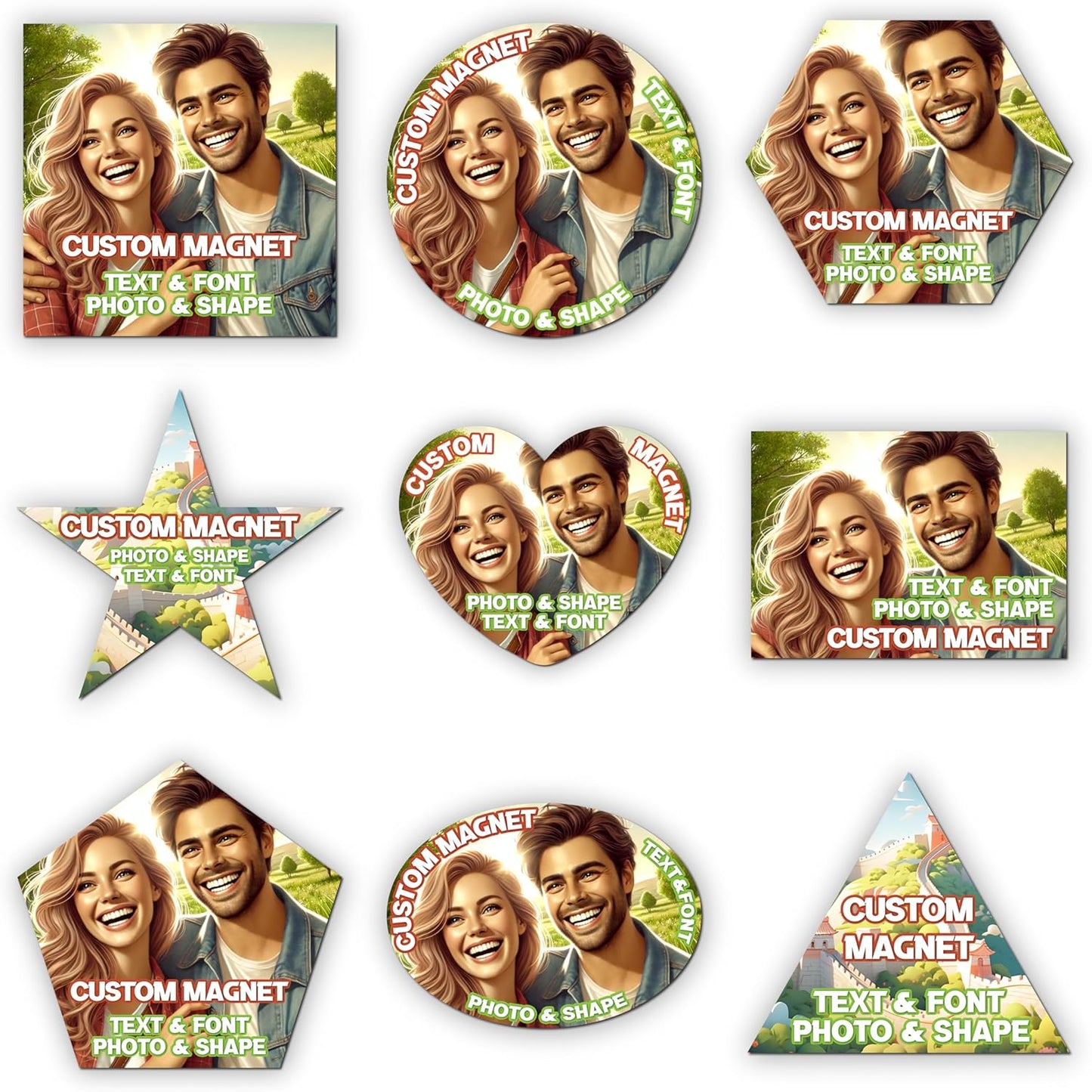 KETABAO – 7" Customized Star Magnetic Photo Pictures Magnet for Refrigerators, Storage Cabinets and Cars – Personalized Gift Ideas