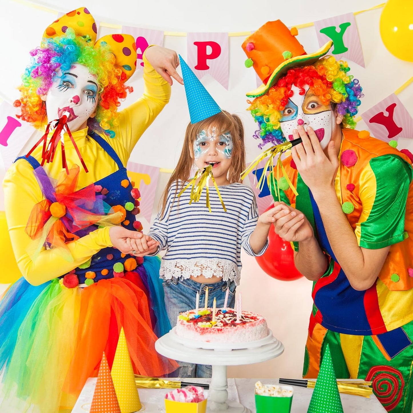 24 Pcs Glitter Noise Makers Metallic Fringed Party Blower for Adults Birthday Graduation New Years Party Favors Supplies (Gold)