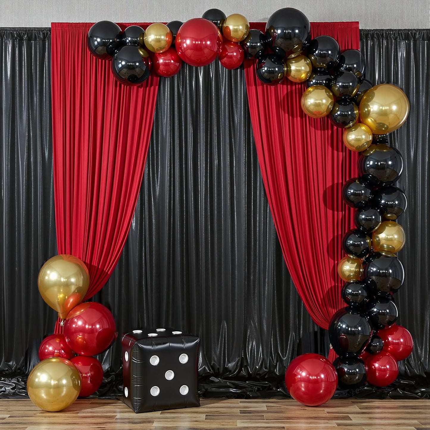 20ftx10 ft Black Glitter Sequin Backdrop Curtain for Parties, Wrinkle Free Sparking Backdrop Drapes, 4 Panels 5x10ft Shimmer Photo Back Drop Cloth for Wedding Birthday Photography Background