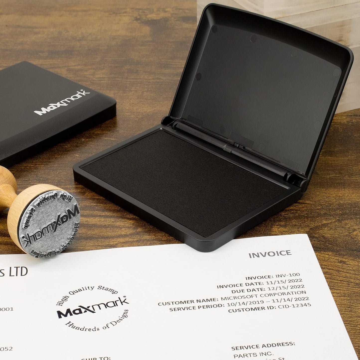 MaxMark Large Crimson Red Stamp Pad - 2-3/4" by 4-1/4" - Premium Quality Felt Pad