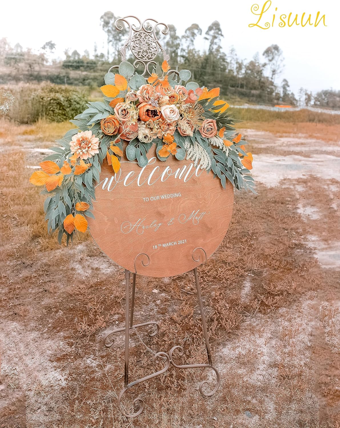 Wedding Arch Flowers, Artificial Flowers for Decoration, Large Flower Swag for Boho Styles Wedding Ceremony Floral Decor - Pack of 2